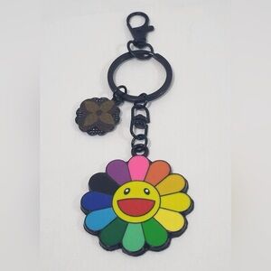 Louis Vuitton Canvas Marakami Flower Sun Keychain